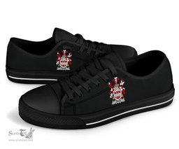 Irish Joyce Coat of Arms Family Crest Ireland Low Top Shoes (Women's/Men's) Black/ White Irish Shoes