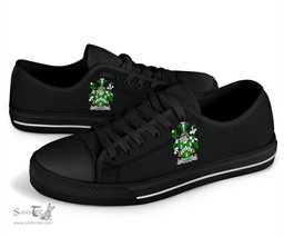 Irish Lloyd Coat of Arms Family Crest Ireland Low Top Shoes (Women's/Men's) Black/ White Irish Shoes