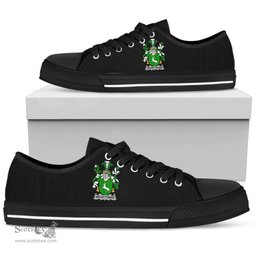 Irish McGettigan or Gethin Coat of Arms Family Crest Ireland Low Top Shoes (Women's/Men's) Black/ White Irish Shoes