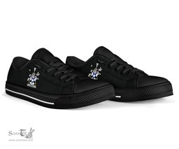 Irish Otway Coat of Arms Family Crest Ireland Low Top Shoes (Women's/Men's) Black/ White Irish Shoes