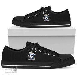 Irish Sharpe Coat of Arms Family Crest Ireland Low Top Shoes (Women's/Men's) Black/ White Irish Shoes