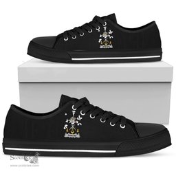 Irish Rawlins Coat of Arms Family Crest Ireland Low Top Shoes (Women's/Men's) Black/ White Irish Shoes