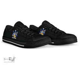Irish Osborne Coat of Arms Family Crest Ireland Low Top Shoes (Women's/Men's) Black/ White Irish Shoes