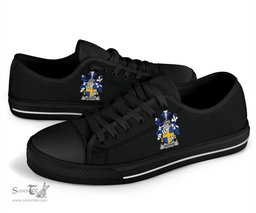 Irish Osborne Coat of Arms Family Crest Ireland Low Top Shoes (Women's/Men's) Black/ White Irish Shoes