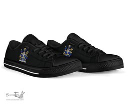 Irish Ward Coat of Arms Family Crest Ireland Low Top Shoes (Women's/Men's) Black/ White Irish Shoes