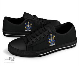 Irish Ward Coat of Arms Family Crest Ireland Low Top Shoes (Women's/Men's) Black/ White Irish Shoes