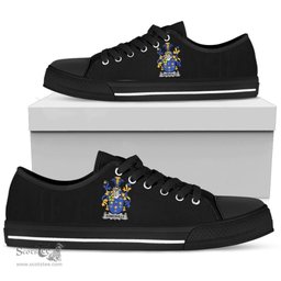 Irish Somerville Coat of Arms Family Crest Ireland Low Top Shoes (Women's/Men's) Black/ White Irish Shoes