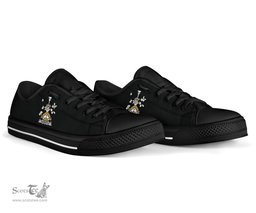 Irish Roberts Coat of Arms Family Crest Ireland Low Top Shoes (Women's/Men's) Black/ White Irish Shoes