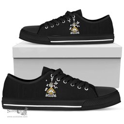 Irish Roberts Coat of Arms Family Crest Ireland Low Top Shoes (Women's/Men's) Black/ White Irish Shoes