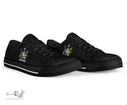Irish Shea or O'Shee Coat of Arms Family Crest Ireland Low Top Shoes (Women's/Men's) Black/ White Irish Shoes