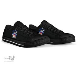 Irish St. George Coat of Arms Family Crest Ireland Low Top Shoes (Women's/Men's) Black/ White Irish Shoes