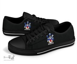 Irish St. George Coat of Arms Family Crest Ireland Low Top Shoes (Women's/Men's) Black/ White Irish Shoes