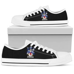 Irish St. George Coat of Arms Family Crest Ireland Low Top Shoes (Women's/Men's) Black/ White Irish Shoes