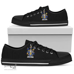 Irish Read Coat of Arms Family Crest Ireland Low Top Shoes (Women's/Men's) Black/ White Irish Shoes