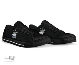 Irish Myers Coat of Arms Family Crest Ireland Low Top Shoes (Women's/Men's) Black/ White Irish Shoes