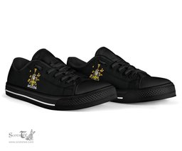Irish Warner Coat of Arms Family Crest Ireland Low Top Shoes (Women's/Men's) Black/ White Irish Shoes