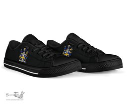 Irish Shelton Coat of Arms Family Crest Ireland Low Top Shoes (Women's/Men's) Black/ White Irish Shoes