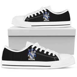 Irish Petty Coat of Arms Family Crest Ireland Low Top Shoes (Women's/Men's) Black/ White Irish Shoes