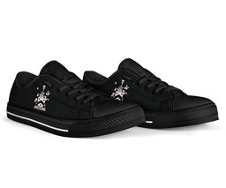 Irish Wills Coat of Arms Family Crest Ireland Low Top Shoes (Women's/Men's) Black/ White Irish Shoes
