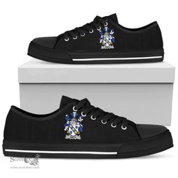 Irish Smith or Smyth Coat of Arms Family Crest Ireland Low Top Shoes (Women's/Men's) Black/ White Irish Shoes
