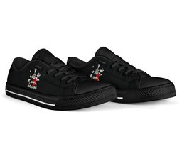 Irish Neale Coat of Arms Family Crest Ireland Low Top Shoes (Women's/Men's) Black/ White Irish Shoes