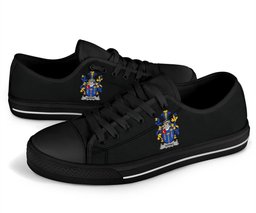 Irish Tipping Coat of Arms Family Crest Ireland Low Top Shoes (Women's/Men's) Black/ White Irish Shoes