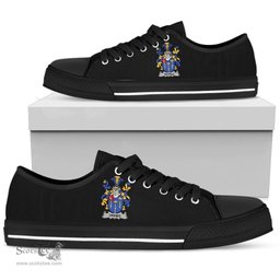 Irish Tipping Coat of Arms Family Crest Ireland Low Top Shoes (Women's/Men's) Black/ White Irish Shoes