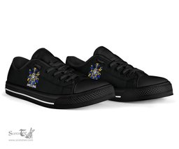 Irish Vane Coat of Arms Family Crest Ireland Low Top Shoes (Women's/Men's) Black/ White Irish Shoes