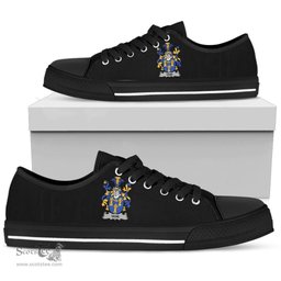 Irish Vane Coat of Arms Family Crest Ireland Low Top Shoes (Women's/Men's) Black/ White Irish Shoes