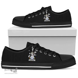 Irish Rawson Coat of Arms Family Crest Ireland Low Top Shoes (Women's/Men's) Black/ White Irish Shoes
