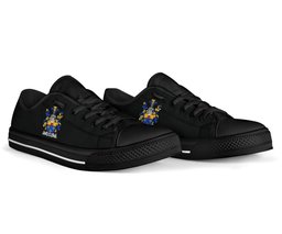 Irish Terry Coat of Arms Family Crest Ireland Low Top Shoes (Women's/Men's) Black/ White Irish Shoes