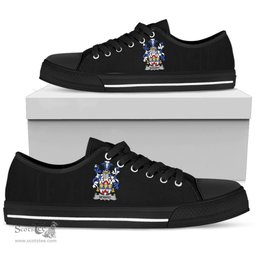 Irish Seward Coat of Arms Family Crest Ireland Low Top Shoes (Women's/Men's) Black/ White Irish Shoes