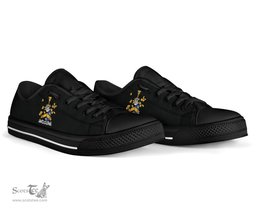 Irish Wright Coat of Arms Family Crest Ireland Low Top Shoes (Women's/Men's) Black/ White Irish Shoes