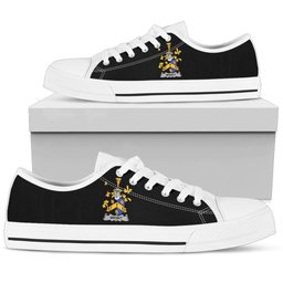Irish Wright Coat of Arms Family Crest Ireland Low Top Shoes (Women's/Men's) Black/ White Irish Shoes