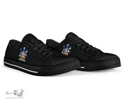 Irish Neill or McNeill Coat of Arms Family Crest Ireland Low Top Shoes (Women's/Men's) Black/ White Irish Shoes
