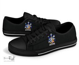Irish Neill or McNeill Coat of Arms Family Crest Ireland Low Top Shoes (Women's/Men's) Black/ White Irish Shoes