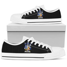Irish Neill or McNeill Coat of Arms Family Crest Ireland Low Top Shoes (Women's/Men's) Black/ White Irish Shoes