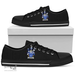 Irish Vincent Coat of Arms Family Crest Ireland Low Top Shoes (Women's/Men's) Black/ White Irish Shoes
