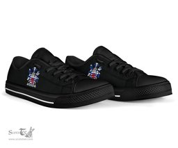 Irish Stratford Coat of Arms Family Crest Ireland Low Top Shoes (Women's/Men's) Black/ White Irish Shoes