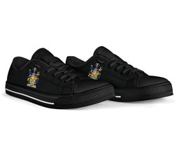 Irish Swift Coat of Arms Family Crest Ireland Low Top Shoes (Women's/Men's) Black/ White Irish Shoes