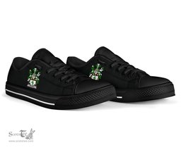 Irish Wilson Coat of Arms Family Crest Ireland Low Top Shoes (Women's/Men's) Black/ White Irish Shoes