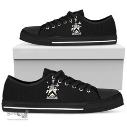 Irish Thunder Coat of Arms Family Crest Ireland Low Top Shoes (Women's/Men's) Black/ White Irish Shoes