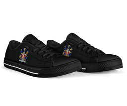 Irish Tuohy or O'Toohey Coat of Arms Family Crest Ireland Low Top Shoes (Women's/Men's) Black/ White Irish Shoes