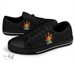 Irish Sullivan or O'Sullivan Coat of Arms Family Crest Ireland Low Top Shoes (Women's/Men's) Black/ White Irish Shoes