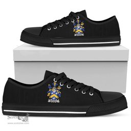 Irish Moroney or O'Moroney Coat of Arms Family Crest Ireland Low Top Shoes (Women's/Men's) Black/ White Irish Shoes