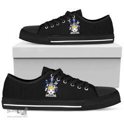 Irish Stone Coat of Arms Family Crest Ireland Low Top Shoes (Women's/Men's) Black/ White Irish Shoes