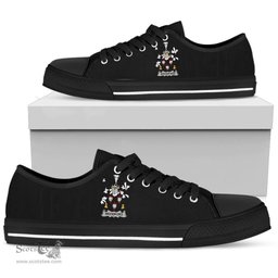 Irish Woodford Coat of Arms Family Crest Ireland Low Top Shoes (Women's/Men's) Black/ White Irish Shoes