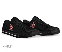 Irish Nicholls or Nichols Coat of Arms Family Crest Ireland Low Top Shoes (Women's/Men's) Black/ White Irish Shoes