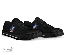 Irish Rafter Coat of Arms Family Crest Ireland Low Top Shoes (Women's/Men's) Black/ White Irish Shoes