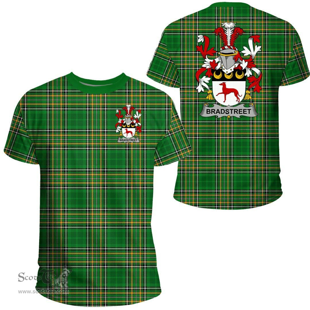 Irish Bradstreet Coat of Arms Family Crest Ireland T Shirt Irish National Tartan Irish County T Shirts